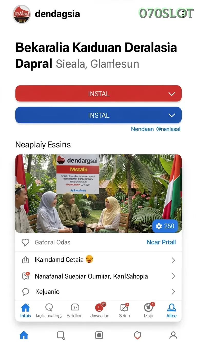 Cuplikan layar INDSLOT — menu navigasi