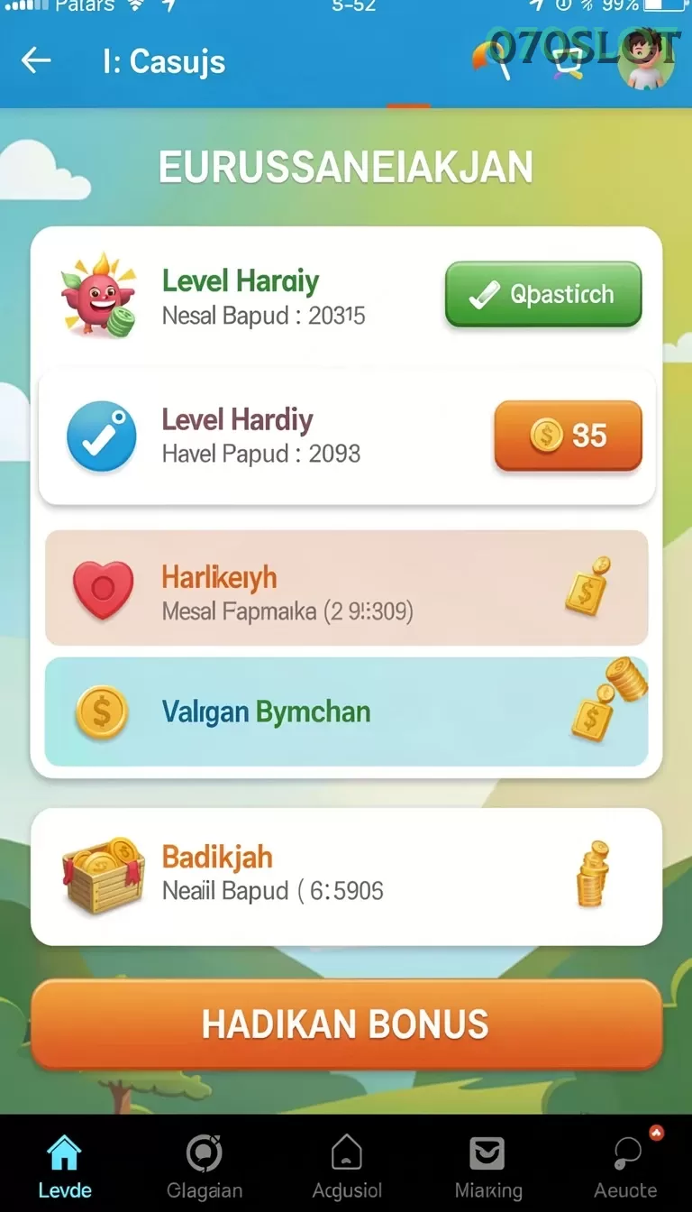 Cuplikan layar BW888 — menu navigasi