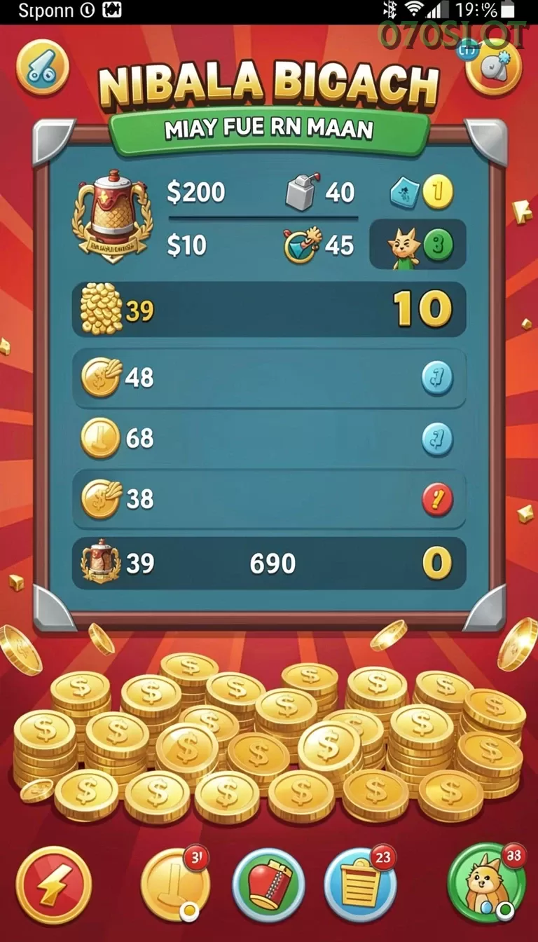 Cuplikan layar TOKYOBOLA — menu navigasi